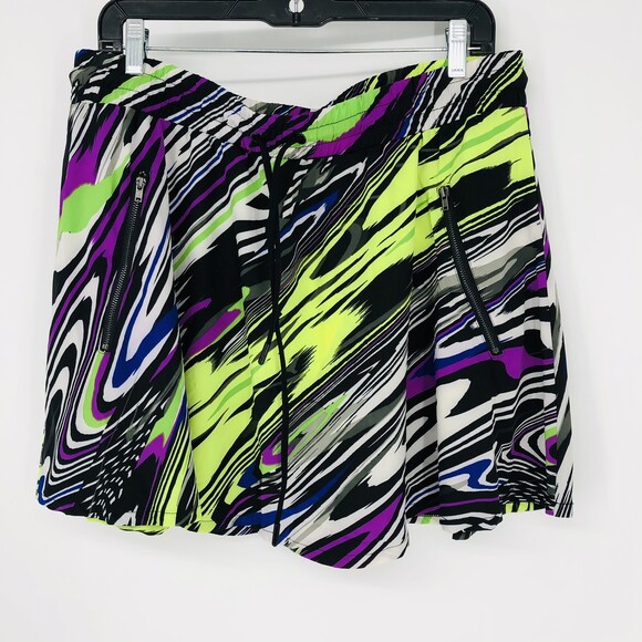 Fabletics Dresses & Skirts - Fabletics Mikah Neon Carnival Pattern Women's Mini Skirt Size XL (14-16) Swirl